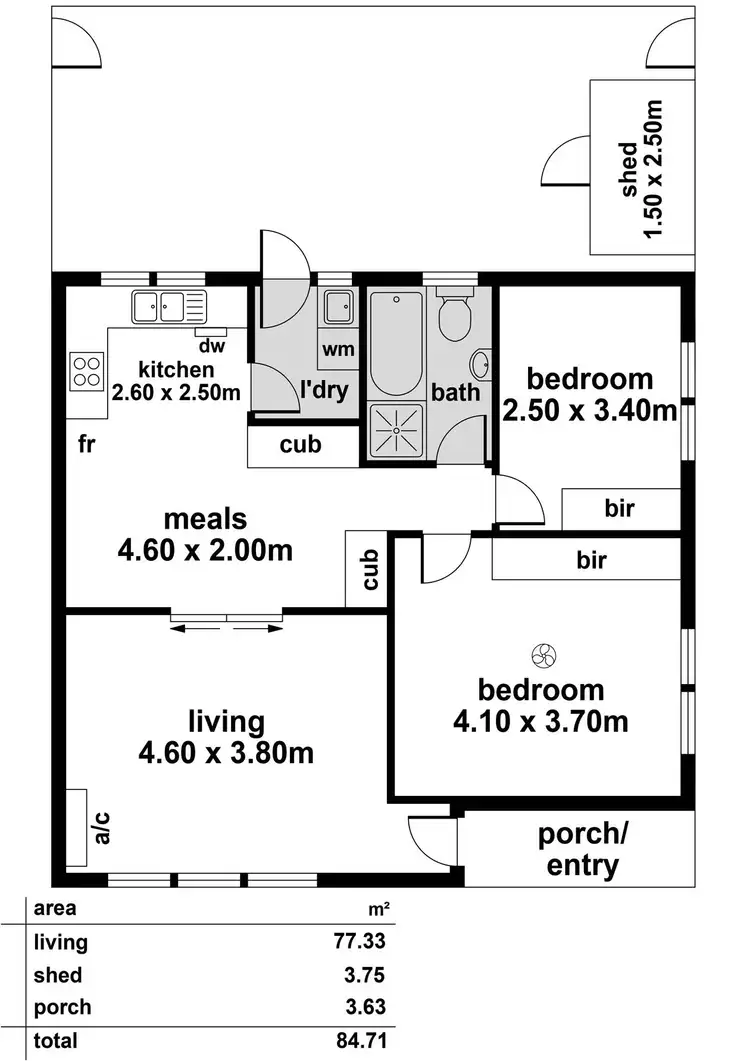 Floorplan of Homely unit listing, 1/87 Daws Road, Clovelly Park SA 5042
