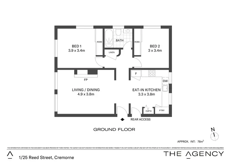 Floorplan of Homely apartment listing, 1/25 Reed Street, Cremorne NSW 2090