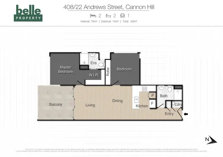 Floorplan of Homely apartment listing, Level 4/408/22 Andrews Street, Cannon Hill QLD 4170
