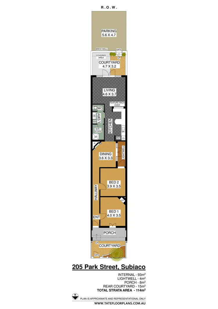 Floorplan of Homely semi-detached listing, 205 Park Street, Subiaco WA 6008