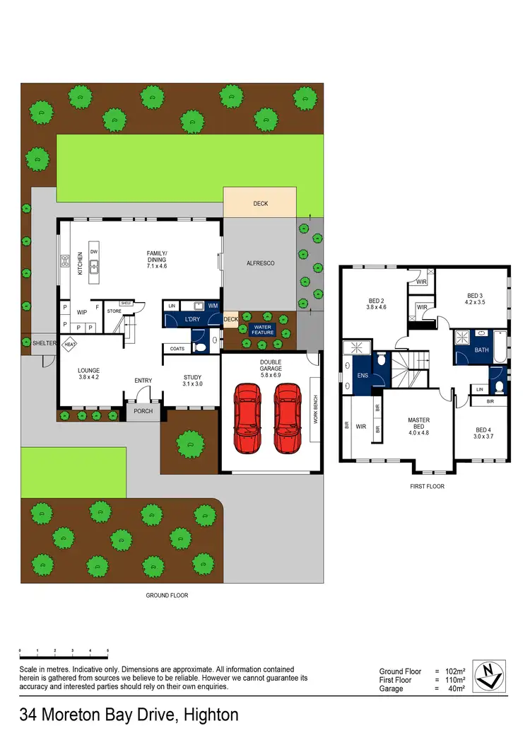 Floorplan of Homely house listing, 34 Moreton Bay Drive, Highton VIC 3216