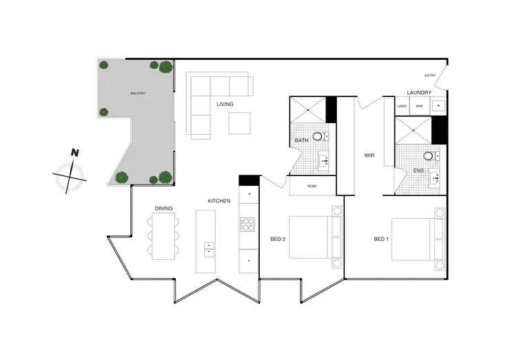 Floorplan of Homely apartment listing, 513/81 Cooyong Street, Reid ACT 2612