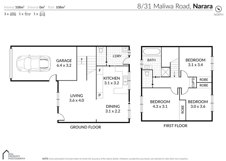 Floorplan of Homely townhouse listing, 8/31 Maliwa Road, Narara NSW 2250