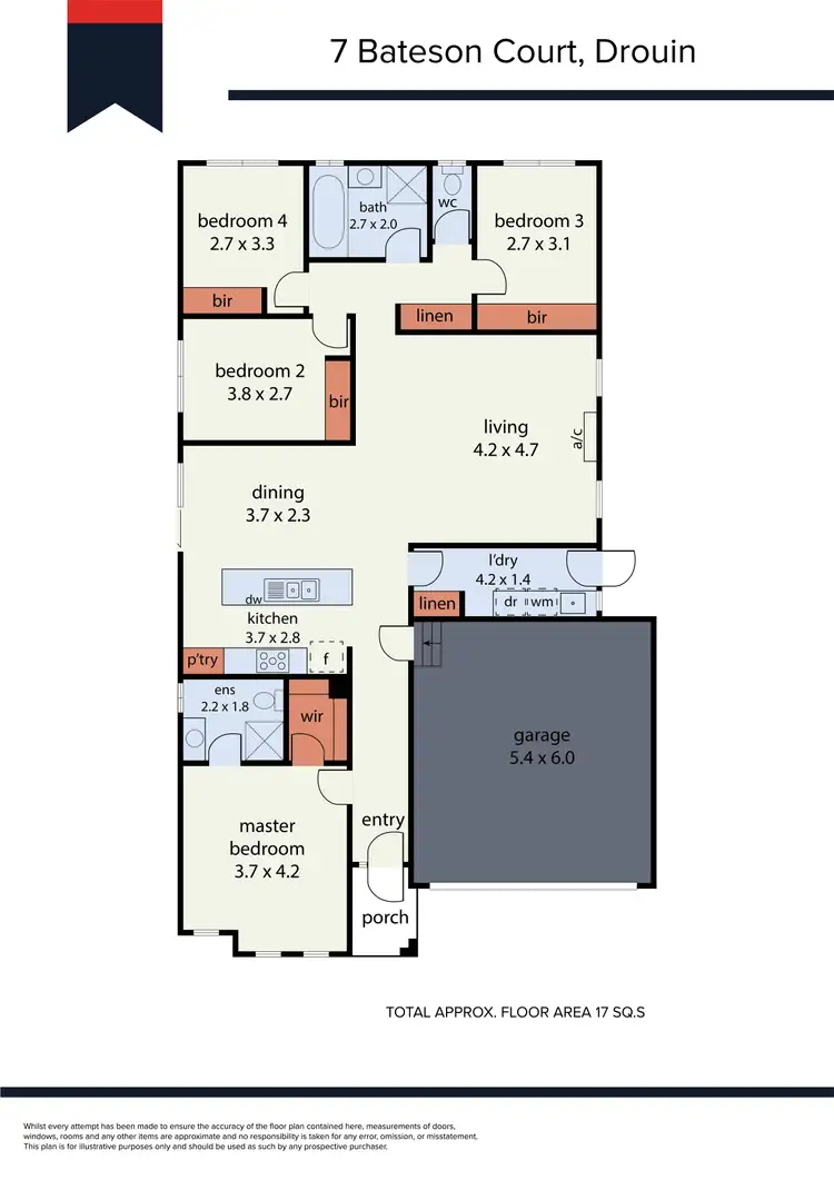 Floorplan of Homely house listing, 7 Bateson Court, Drouin VIC 3818