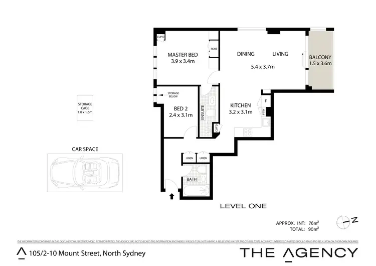 Floorplan of Homely unit listing, 105/2-10 Mount Street, North Sydney NSW 2060