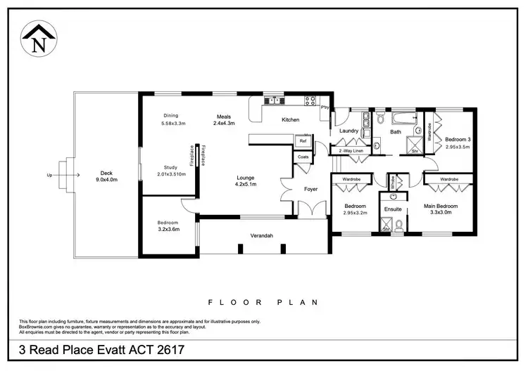 Floorplan of Homely house listing, 3 Read Place, Evatt ACT 2617