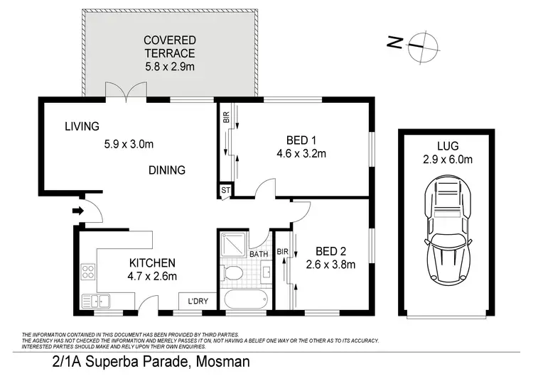 Floorplan of Homely apartment listing, 2/1A Superba Parade, Mosman NSW 2088