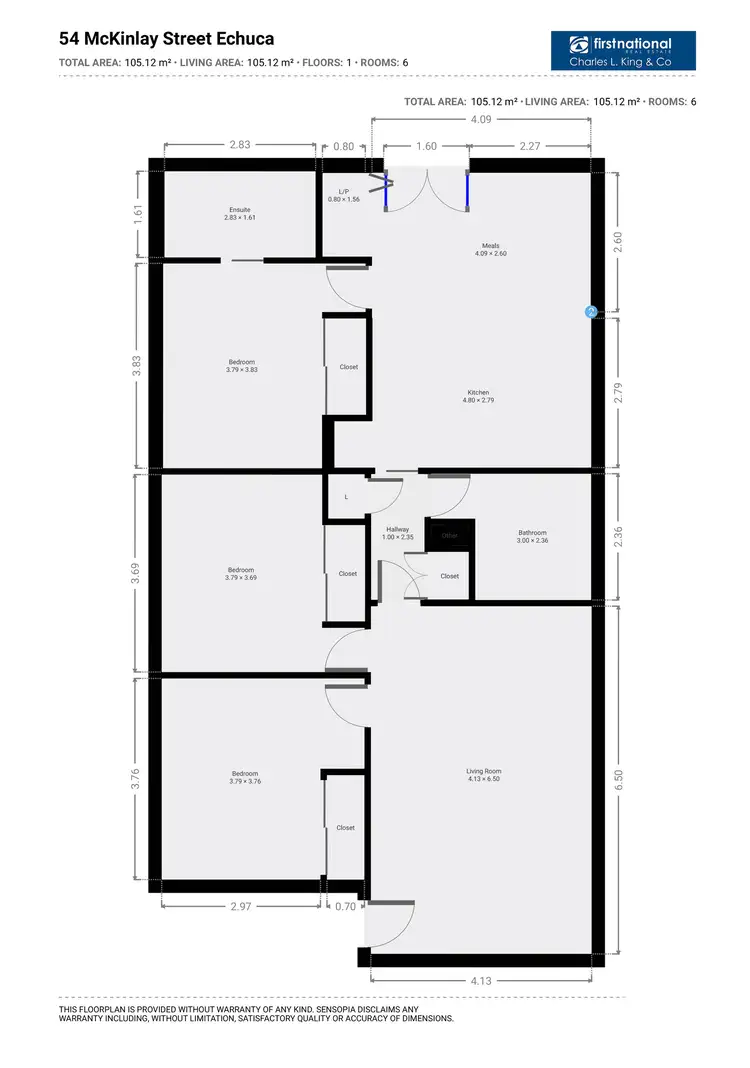 Floorplan of Homely house listing, 54 McKinlay Street, Echuca VIC 3564