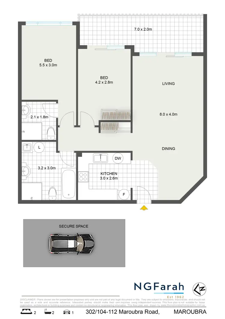 Floorplan of Homely apartment listing, 302/104-112 Maroubra Road, Maroubra NSW 2035