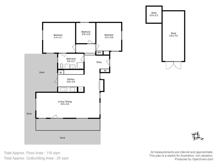 Floorplan of Homely house listing, 2 Dunalley Esplanade, Dunalley TAS 7177