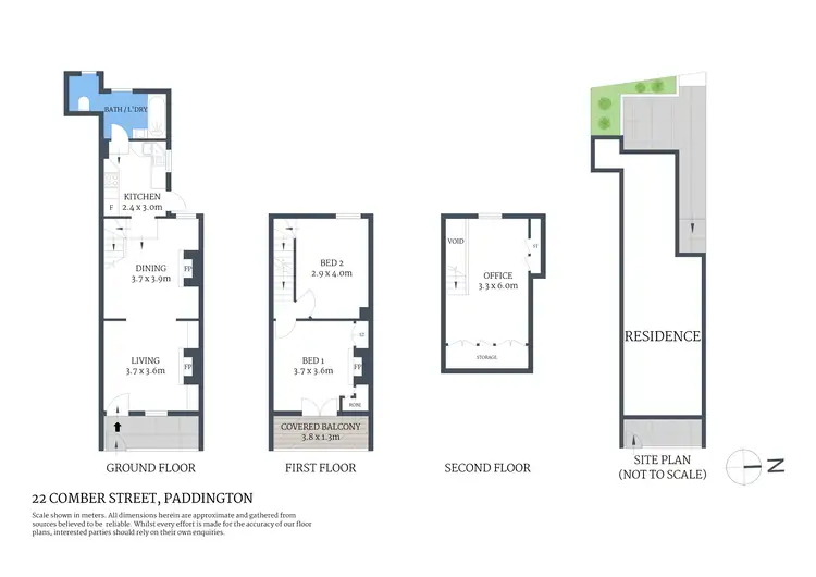 Floorplan of Homely terrace listing, 22 Comber Street, Paddington NSW 2021