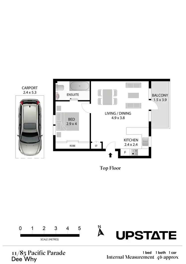 Floorplan of Homely unit listing, 11/85 Pacific Parade, Dee Why NSW 2099