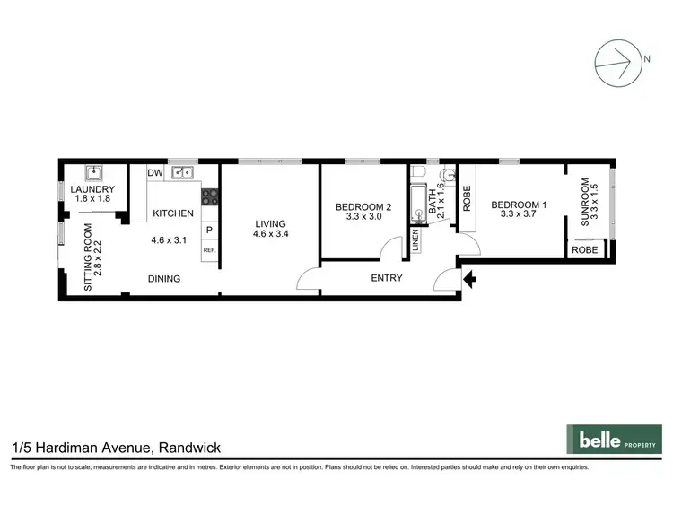 Floorplan of Homely apartment listing, 1/5 Hardiman Avenue, Randwick NSW 2031
