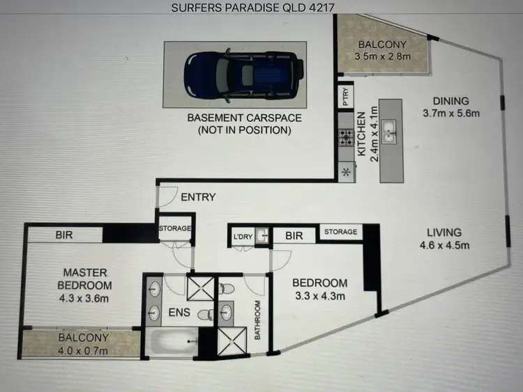 Floorplan of Homely apartment listing, 2606/4 Wahroonga Place, Surfers Paradise QLD 4217
