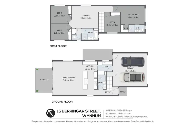 Floorplan of Homely house listing, 15 Berringar Street, Wynnum QLD 4178
