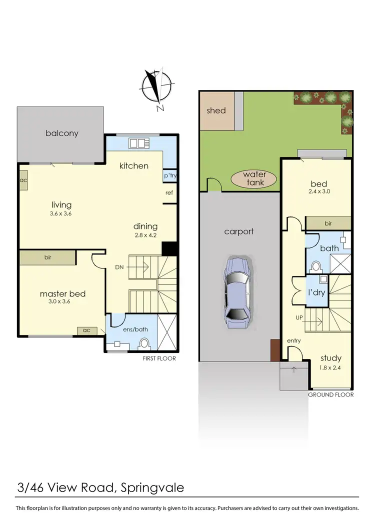 Floorplan of Homely townhouse listing, 3/46 View Road, Springvale VIC 3171