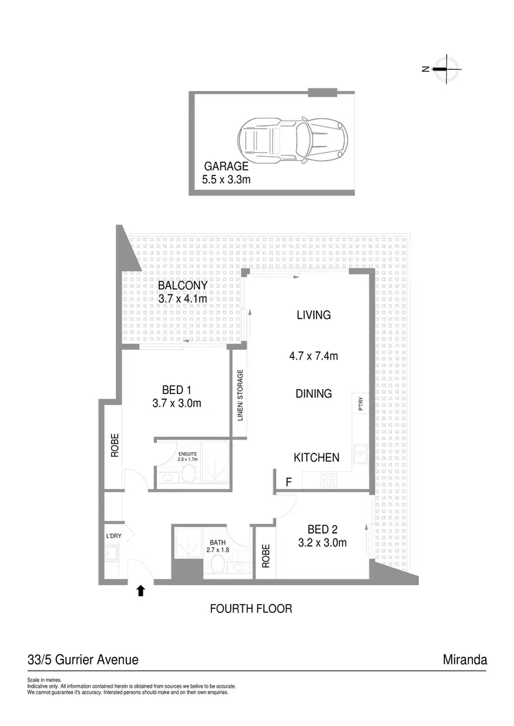 Floorplan of Homely apartment listing, 33/5 Gurrier Avenue, Miranda NSW 2228