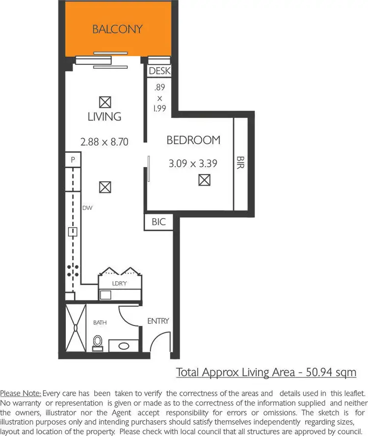 Floorplan of Homely apartment listing, 1105/10 Park Terrace, Bowden SA 5007