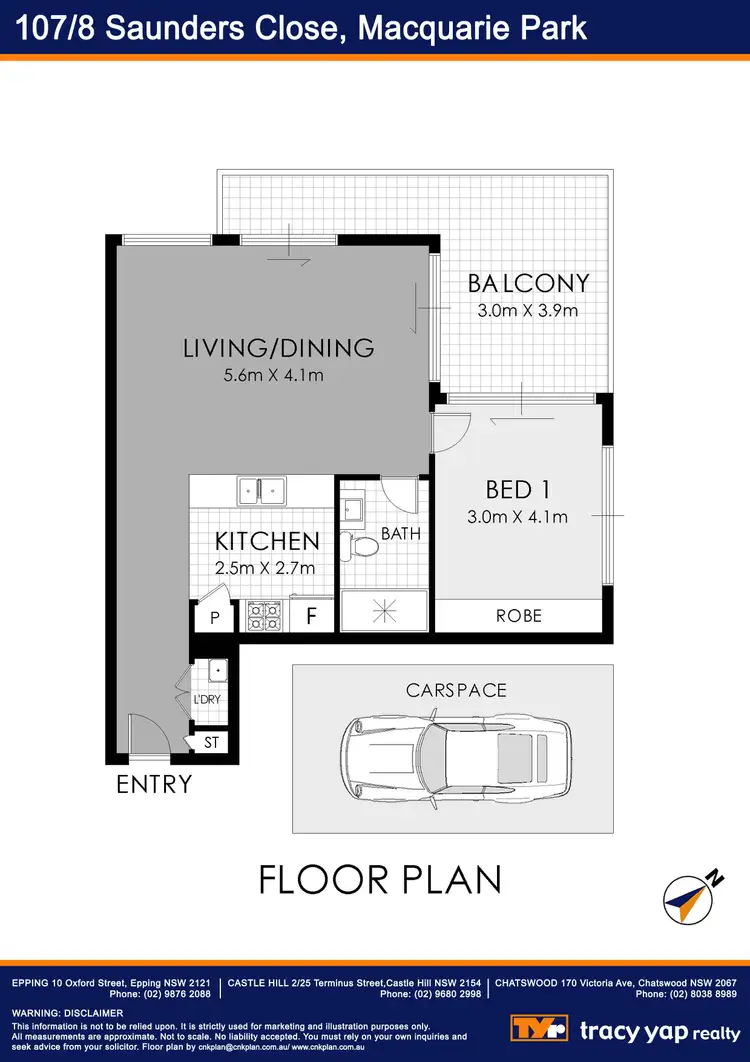Floorplan of Homely apartment listing, 107/8 Saunders Close, Macquarie Park NSW 2113