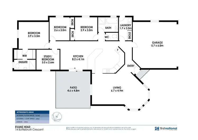 Floorplan of Homely house listing, 14 Bottlebrush Crescent, Evans Head NSW 2473