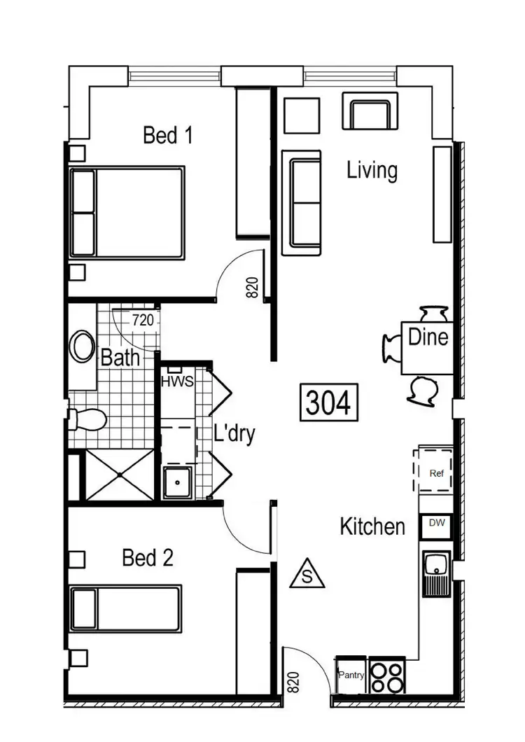Floorplan of Homely apartment listing, Level 3/A304/149-157 Thirteenth Street, Mildura VIC 3500