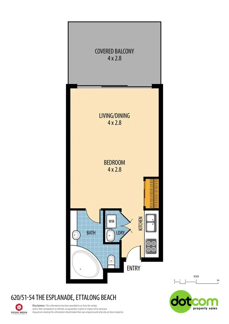Floorplan of Homely studio listing, 620/51-54 The Esplanade, Ettalong Beach NSW 2257