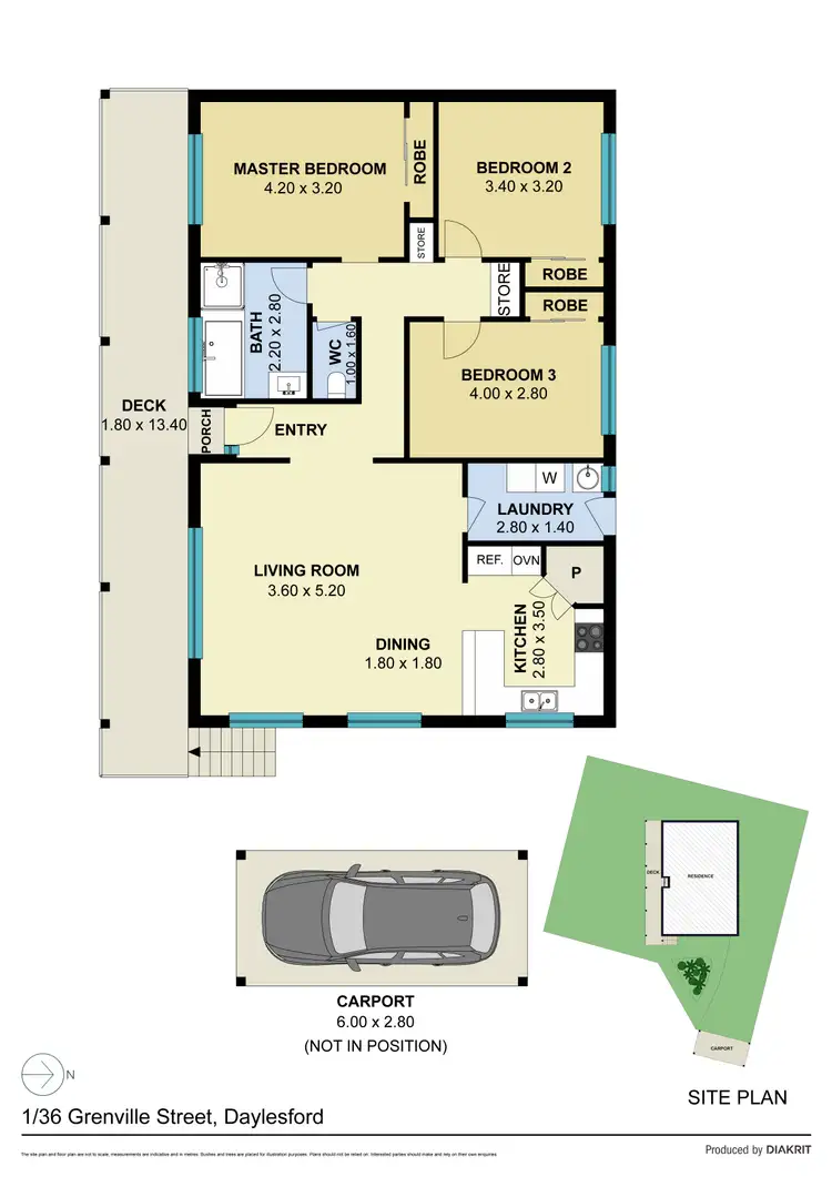 Floorplan of Homely house listing, 1/36 Grenville Street, Daylesford VIC 3460
