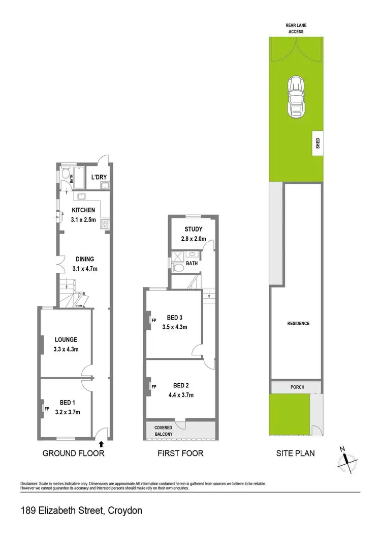 Floorplan of Homely semi-detached listing, 189 Elizabeth Street, Croydon NSW 2132