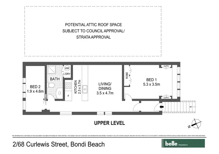 Floorplan of Homely apartment listing, 2/68 Curlewis Street, Bondi Beach NSW 2026