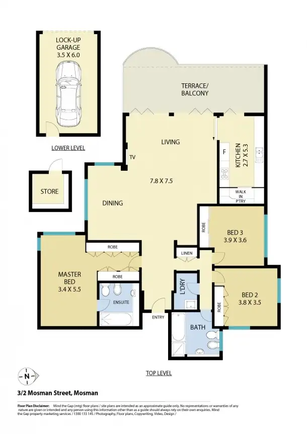 Floorplan of Homely apartment listing, 3/2 Mosman Street, Mosman NSW 2088