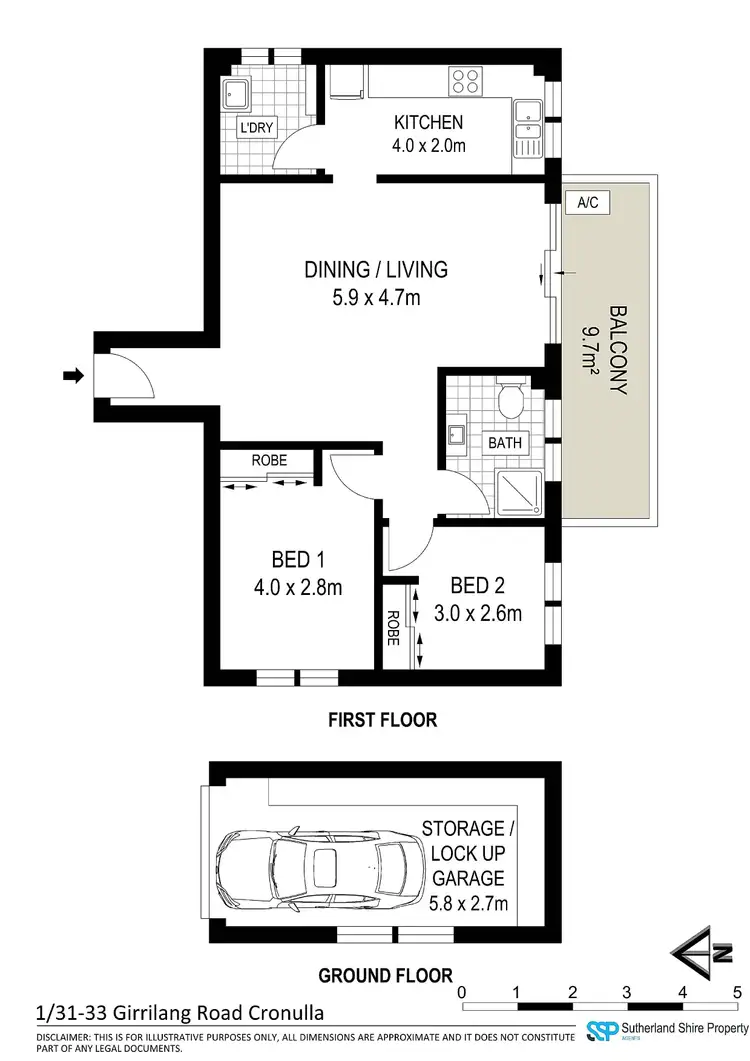 Floorplan of Homely apartment listing, 1/31-33 Girrilang Road, Cronulla NSW 2230