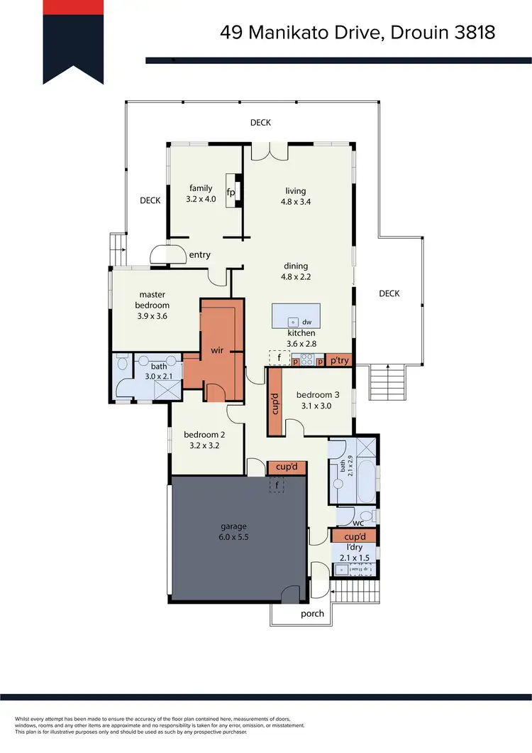 Floorplan of Homely house listing, 49 Manikato Drive, Drouin VIC 3818