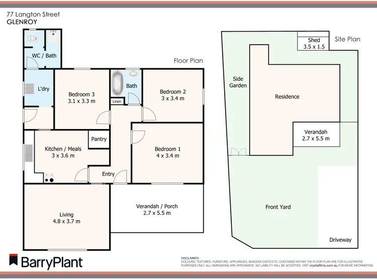Floorplan of Homely house listing, 77 Langton Street, Glenroy VIC 3046