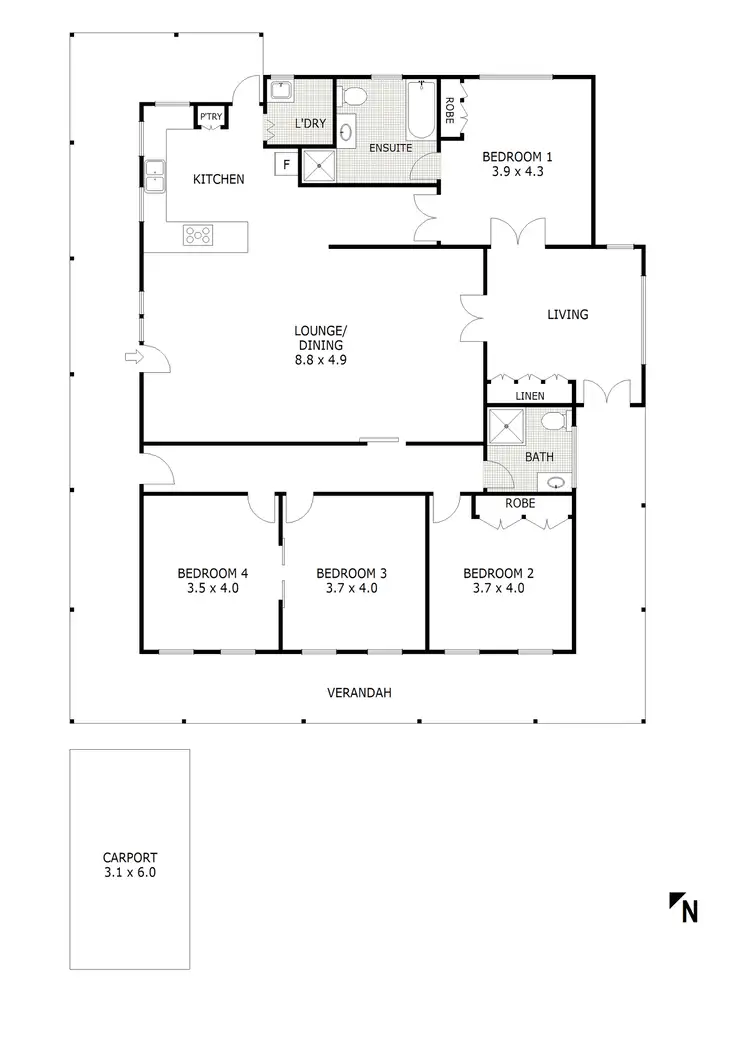 Floorplan of Homely house listing, 5 Atkinson Street, Bendigo VIC 3550