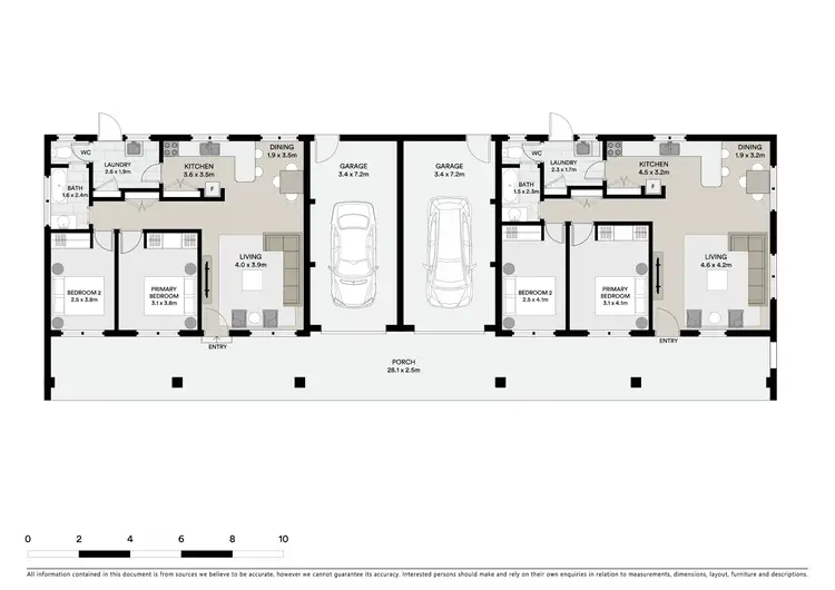 Floorplan of Homely block of units listing, 1 & 2/394 Kotthoff Street, Lavington NSW 2641