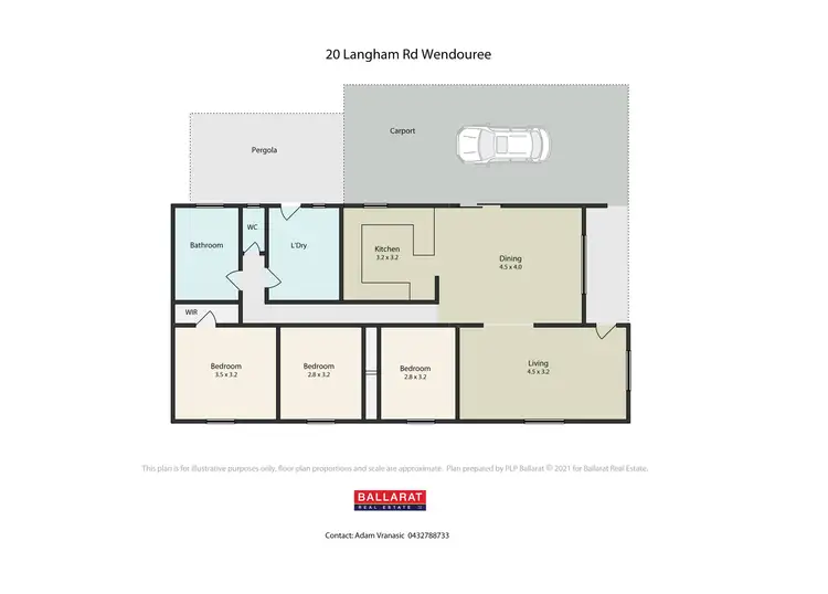 Floorplan of Homely house listing, 20 Langham Road, Wendouree VIC 3355