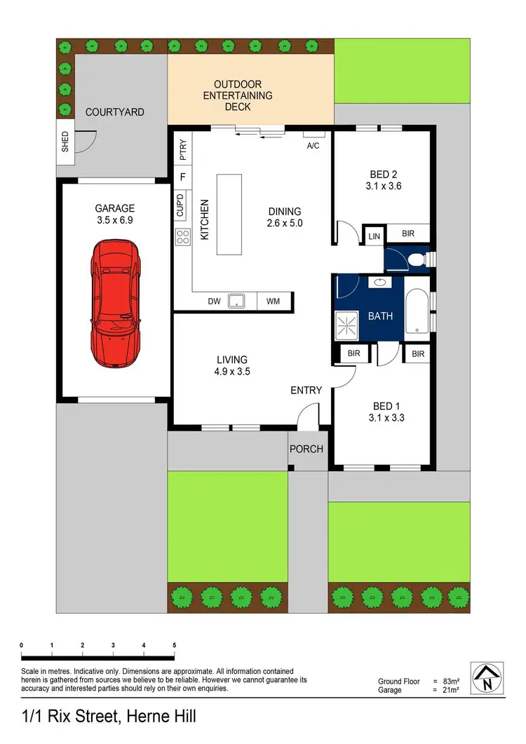 Floorplan of Homely unit listing, 1/1 Rix Street, Herne Hill VIC 3218
