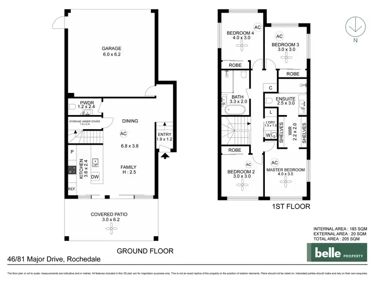 Floorplan of Homely townhouse listing, 46/81 Major Drive, Rochedale QLD 4123
