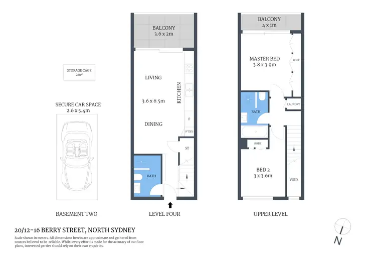Floorplan of Homely apartment listing, 20/12-16 Berry Street, North Sydney NSW 2060