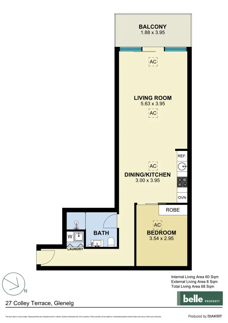 Floorplan of Homely apartment listing, 417/27 Colley Terrace, Glenelg SA 5045