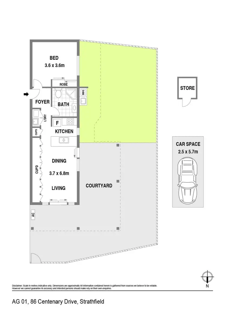 Floorplan of Homely apartment listing, AG01/86 Centenary Drive, Strathfield NSW 2135