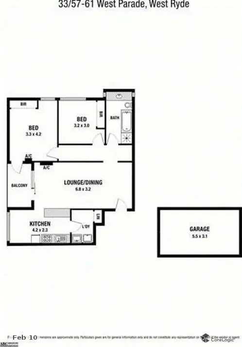 Floorplan of Homely apartment listing, 33/57-61 West Parade, West Ryde NSW 2114