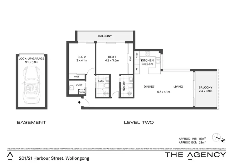 Floorplan of Homely apartment listing, 201/21 Harbour Street, Wollongong NSW 2500