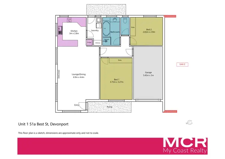 Floorplan of Homely unit listing, 1/51A Best Street, Devonport TAS 7310