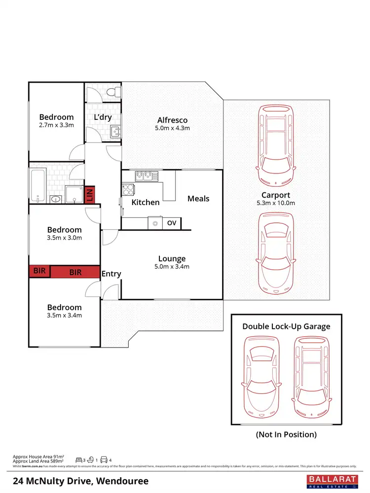 Floorplan of Homely house listing, 24 McNulty Drive, Wendouree VIC 3355
