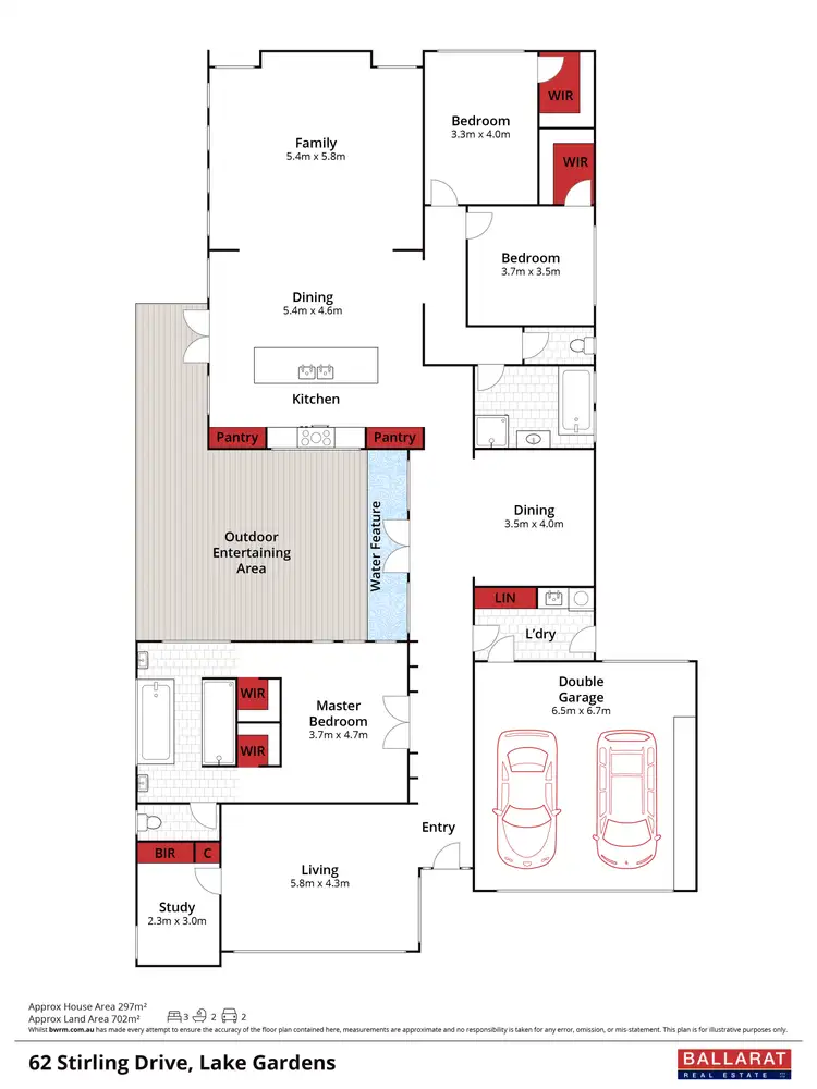 Floorplan of Homely house listing, 62 Stirling Drive, Lake Gardens VIC 3355