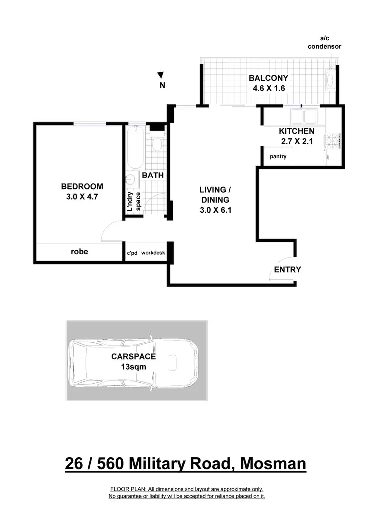 Floorplan of Homely apartment listing, 26/560 Military Road, Mosman NSW 2088