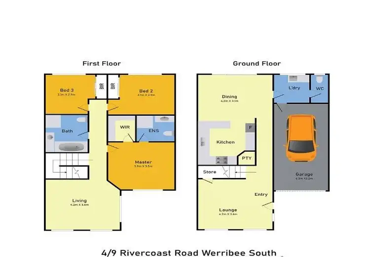 Floorplan of Homely townhouse listing, 4/9 Rivercoast Road, Werribee South VIC 3030