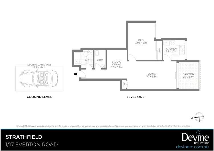 Floorplan of Homely apartment listing, 1/17 Everton Road, Strathfield NSW 2135