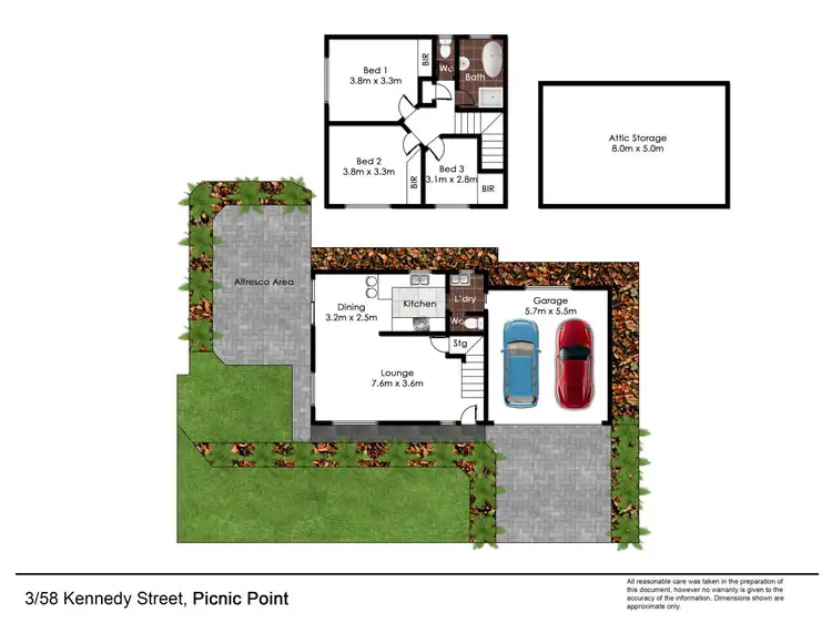 Floorplan of Homely townhouse listing, 3/58 Kennedy Street, Picnic Point NSW 2213